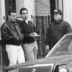 Merlino's street corner crew including on the left future acting boss Steve Mazzone and on the right George Borgesi the future consigliere
